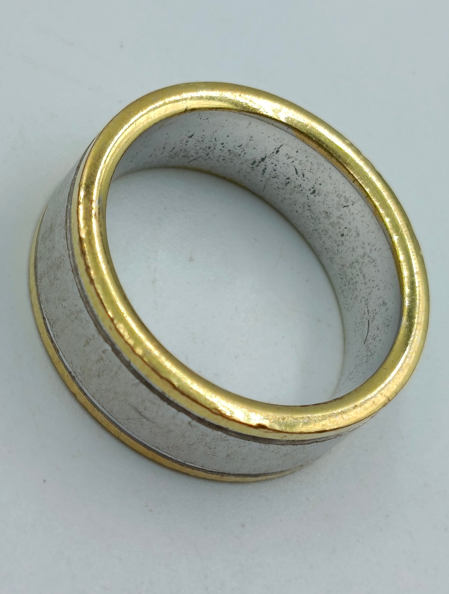 Bicolor Ring in Silber-Gold Optik