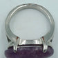 Silberfarbener Ring mit ovalem Amethyst-Stein