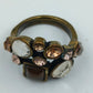 Antikgoldener Ring mit Glaskristallen