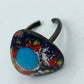 Verstellbarer Ring mit buntem Emaille-Design