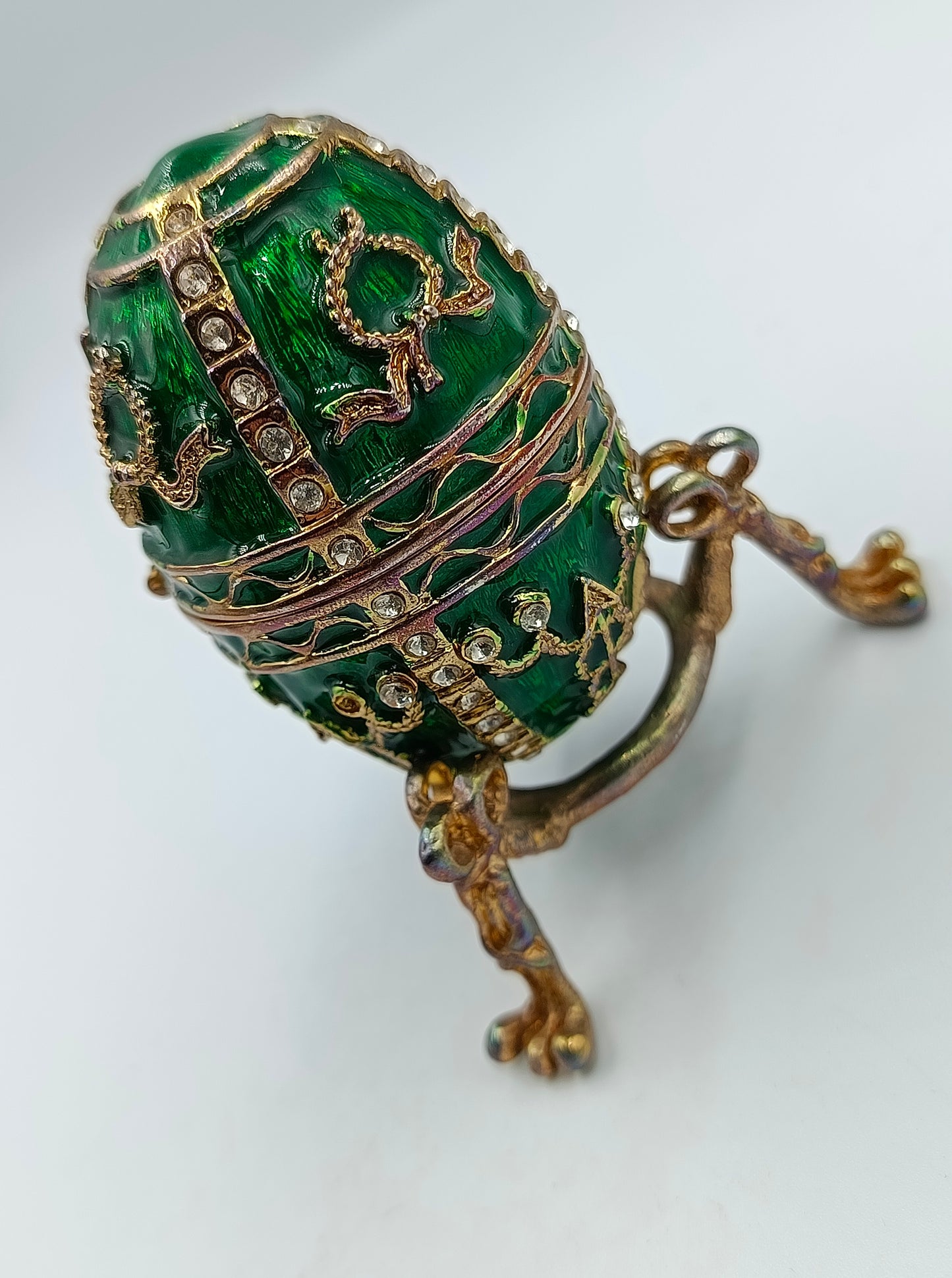 Edle grüne Fabergé-Stil Schatulle