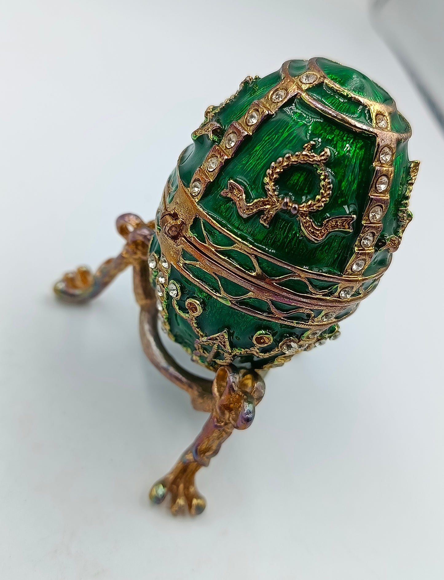 Edle grüne Fabergé-Stil Schatulle