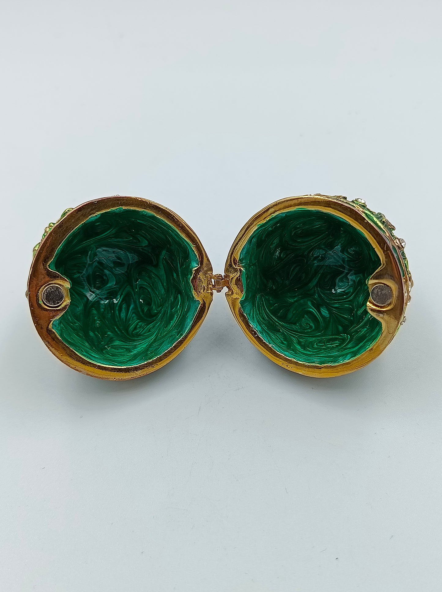Edle grüne Fabergé-Stil Schatulle