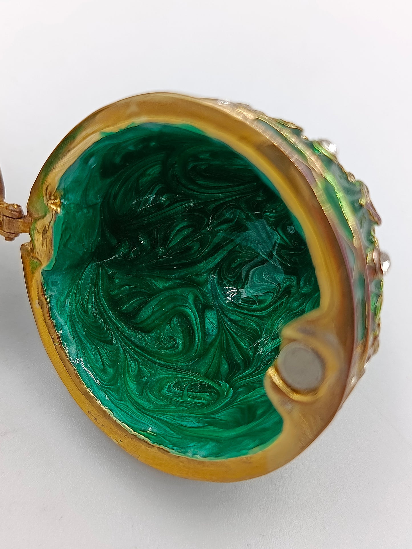 Edle grüne Fabergé-Stil Schatulle