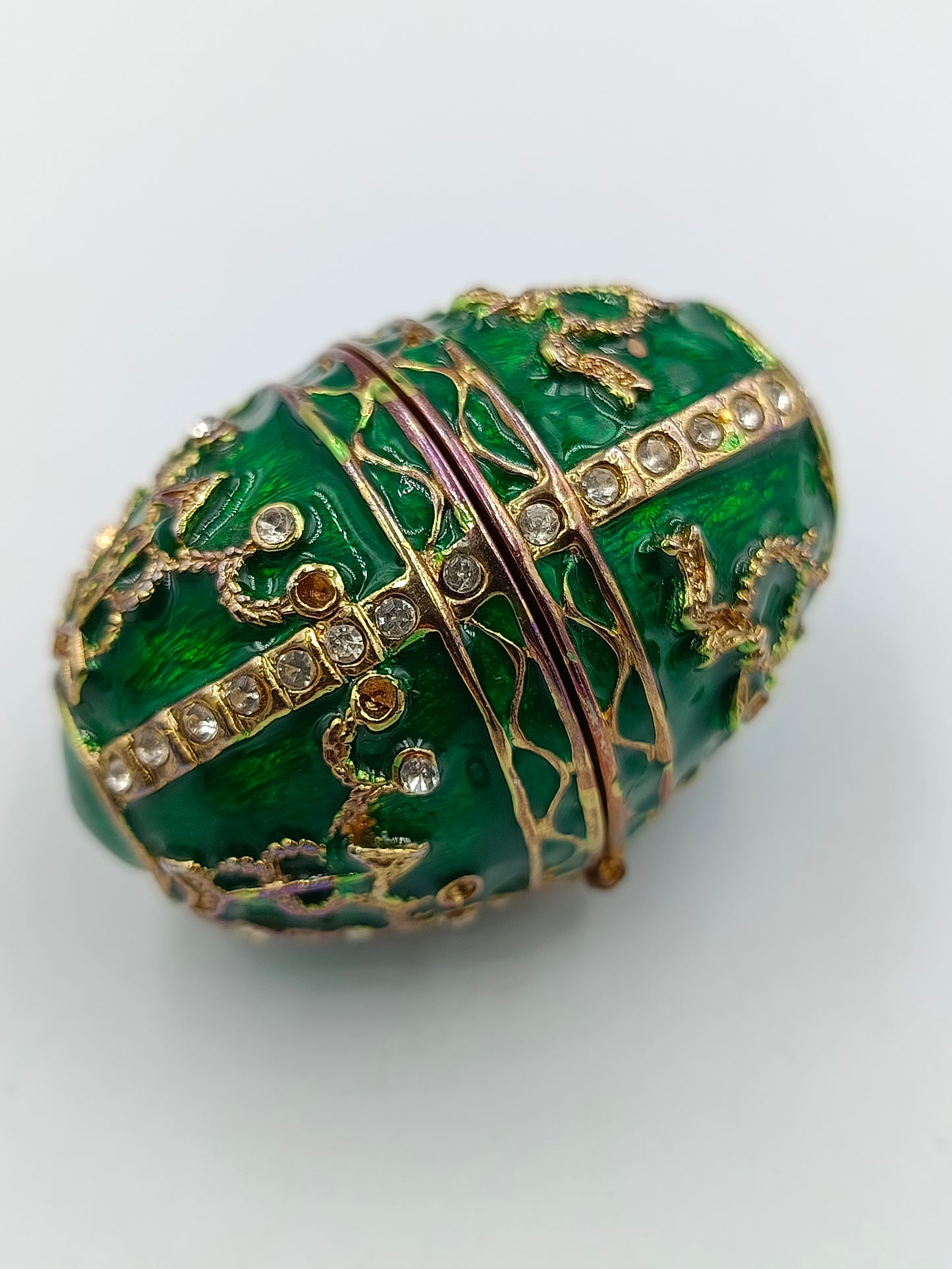 Edle grüne Fabergé-Stil Schatulle