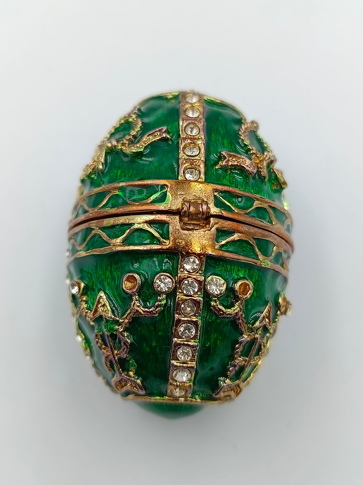 Edle grüne Fabergé-Stil Schatulle