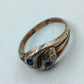 Vintage Silberring mit Schlangenmotiv und blauen Steinen