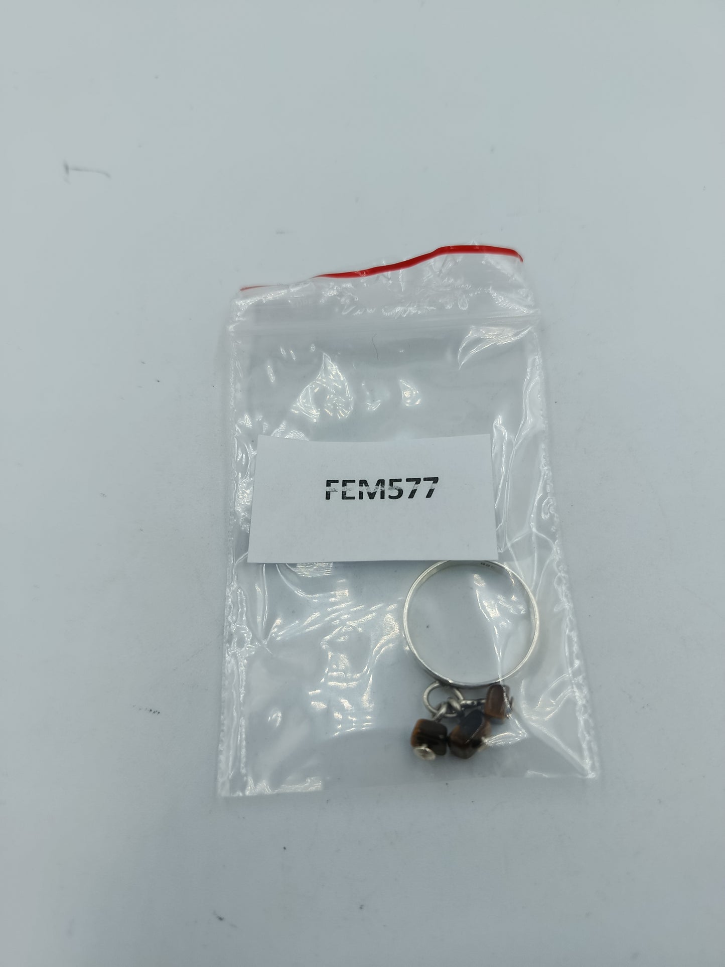 835 Silber Ring mit Tigerauge Anhängern