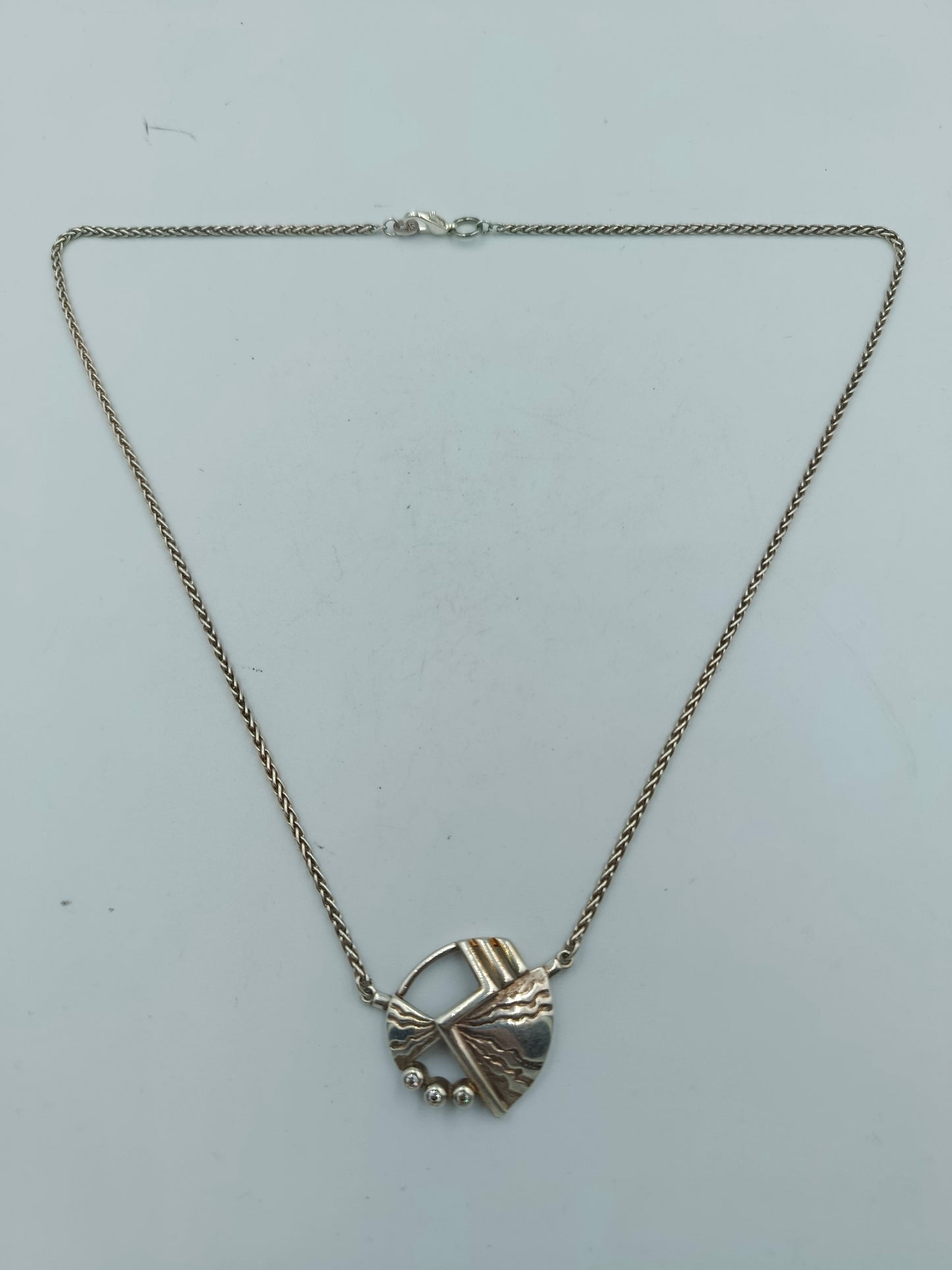 925 Silber Halskette Modernes Design Vintage