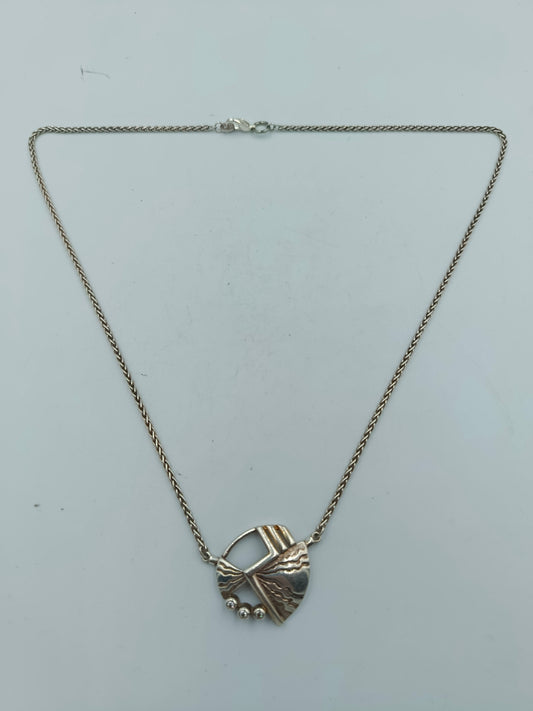 925 Silber Halskette Modernes Design Vintage