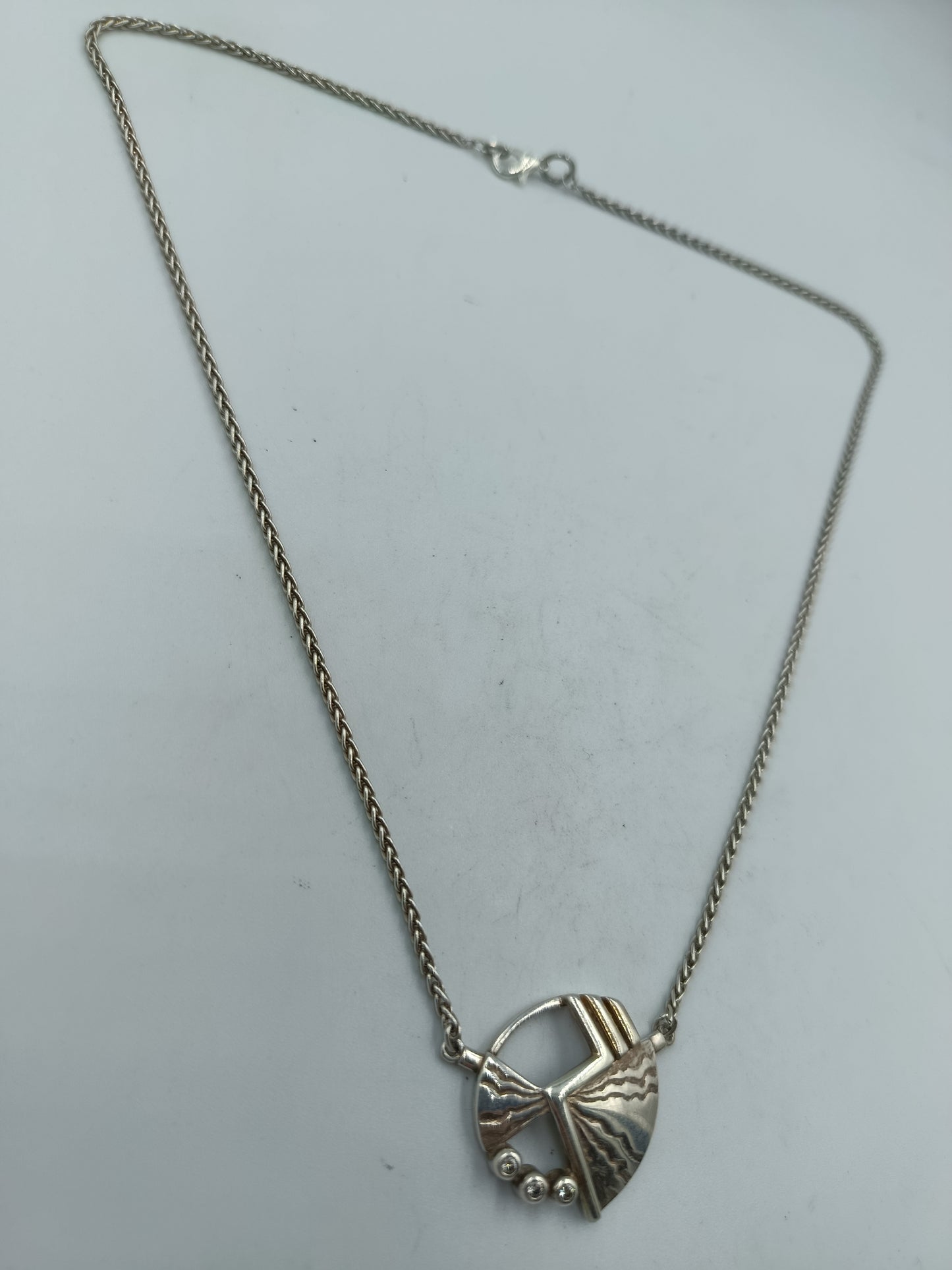 925 Silber Halskette Modernes Design Vintage