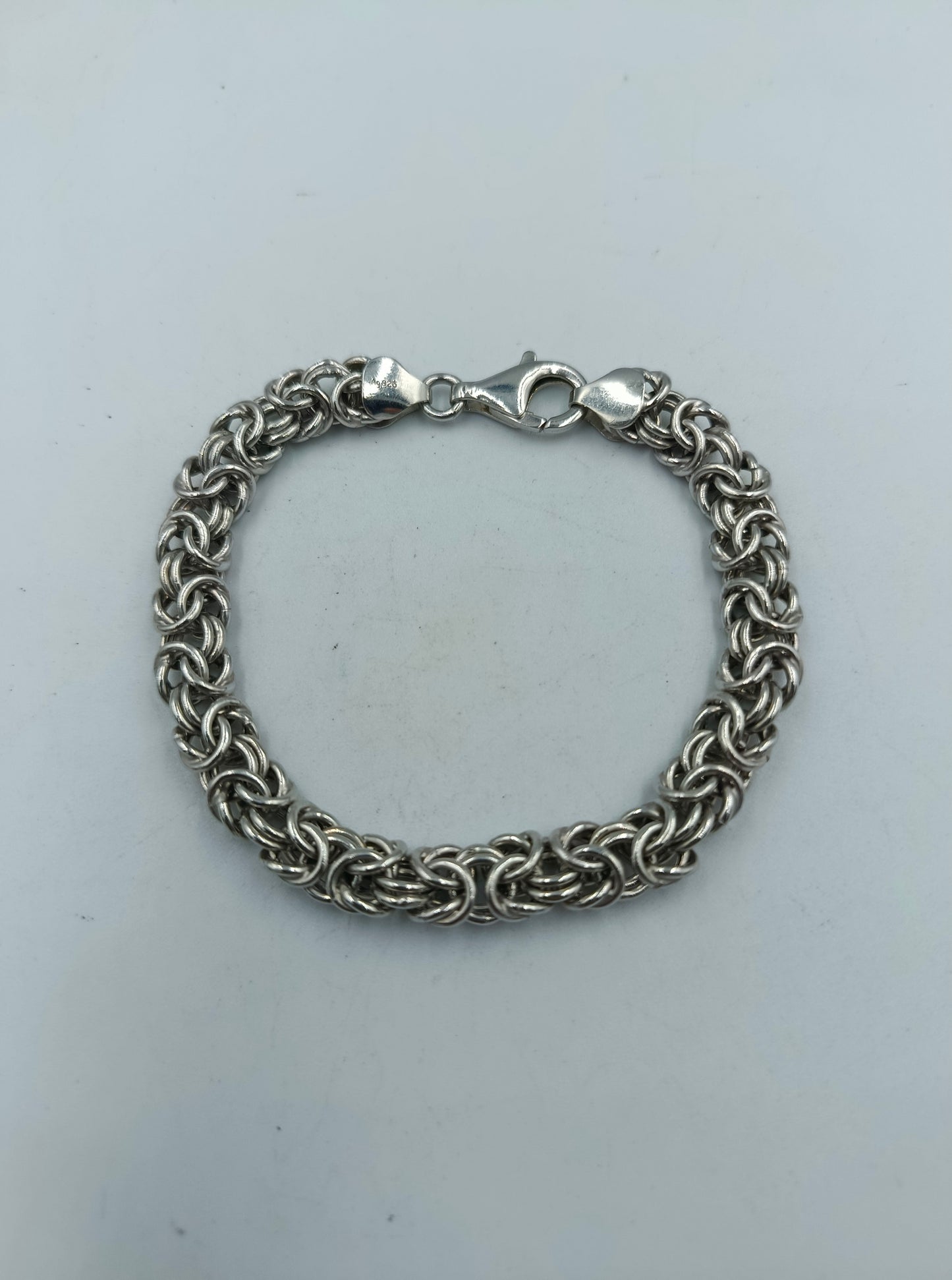 925 Silber Armband Rundpanzer Geflecht