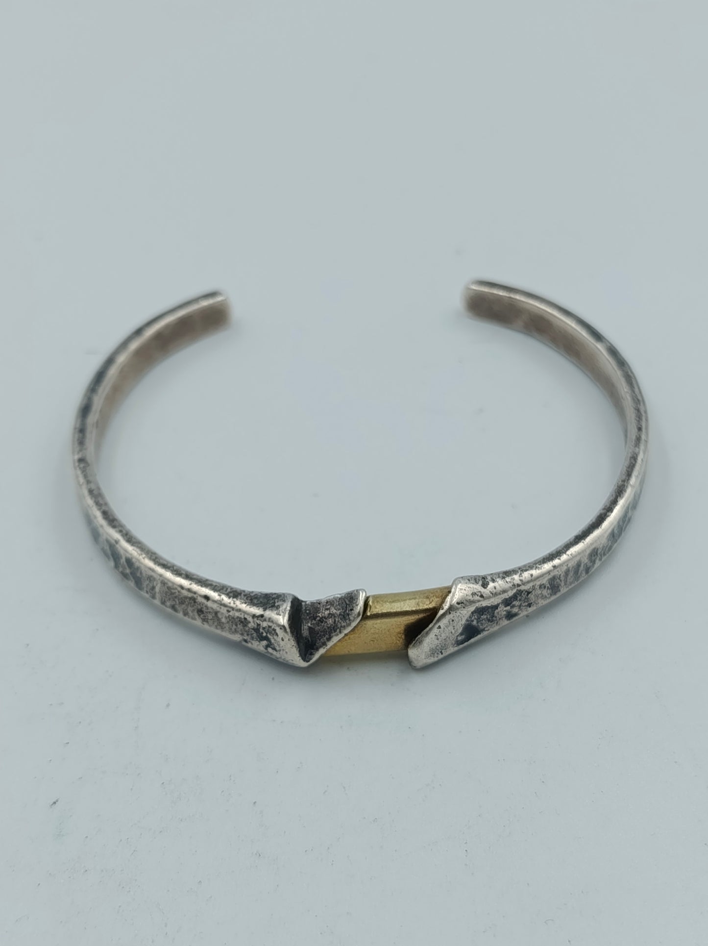 Armreif 925 Silber mit Echtgold-Akzent