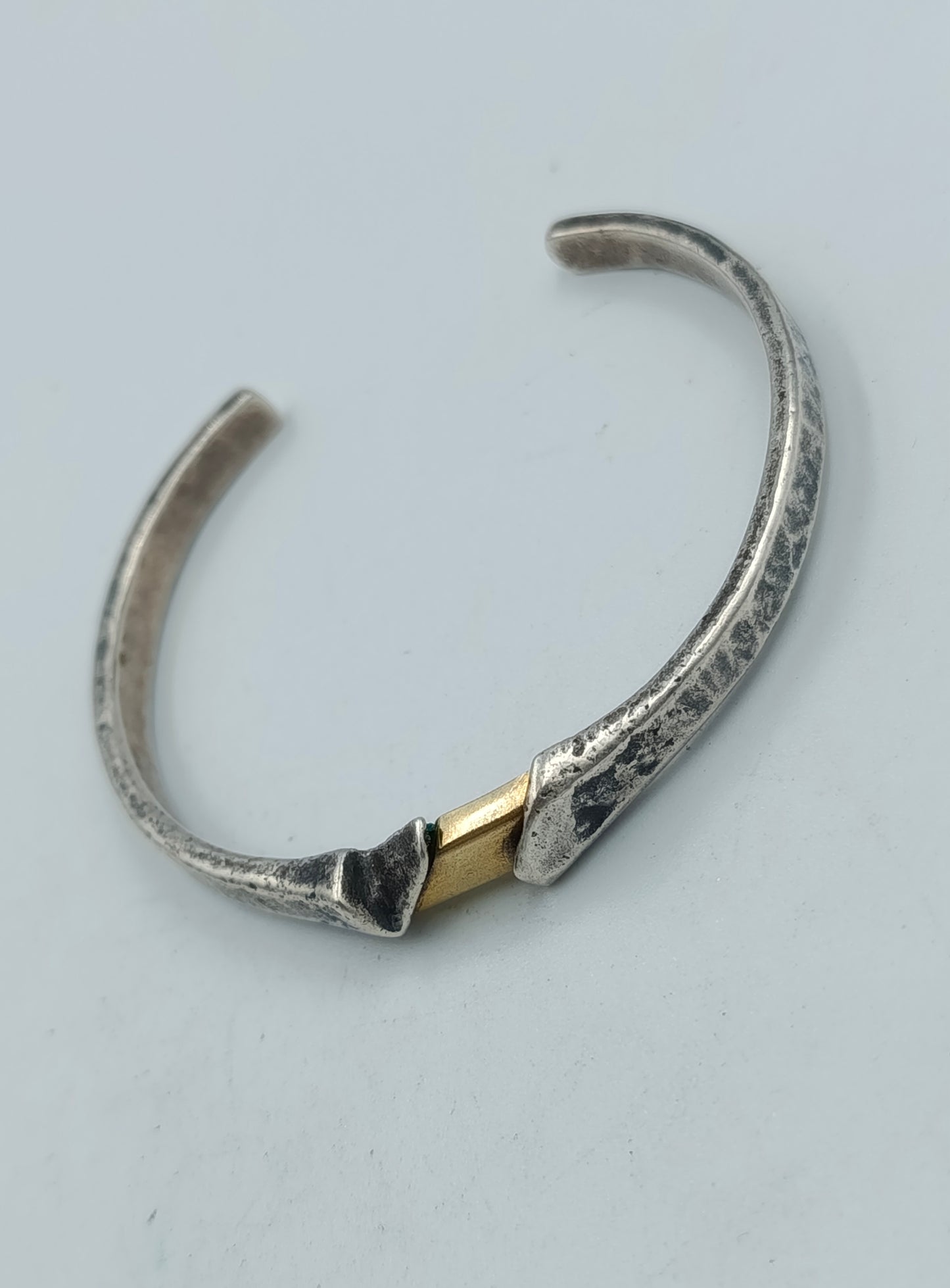 Armreif 925 Silber mit Echtgold-Akzent