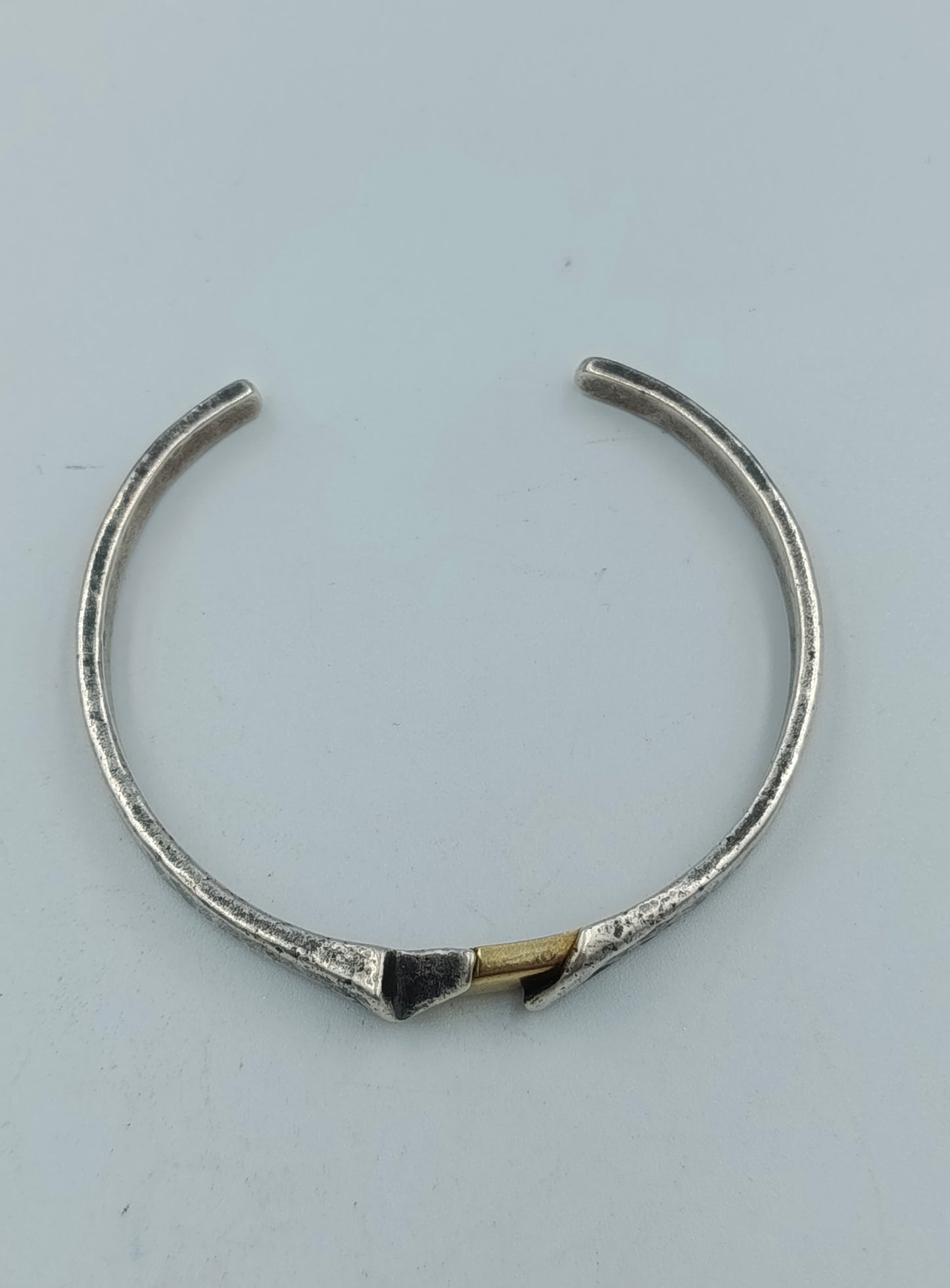 Armreif 925 Silber mit Echtgold-Akzent