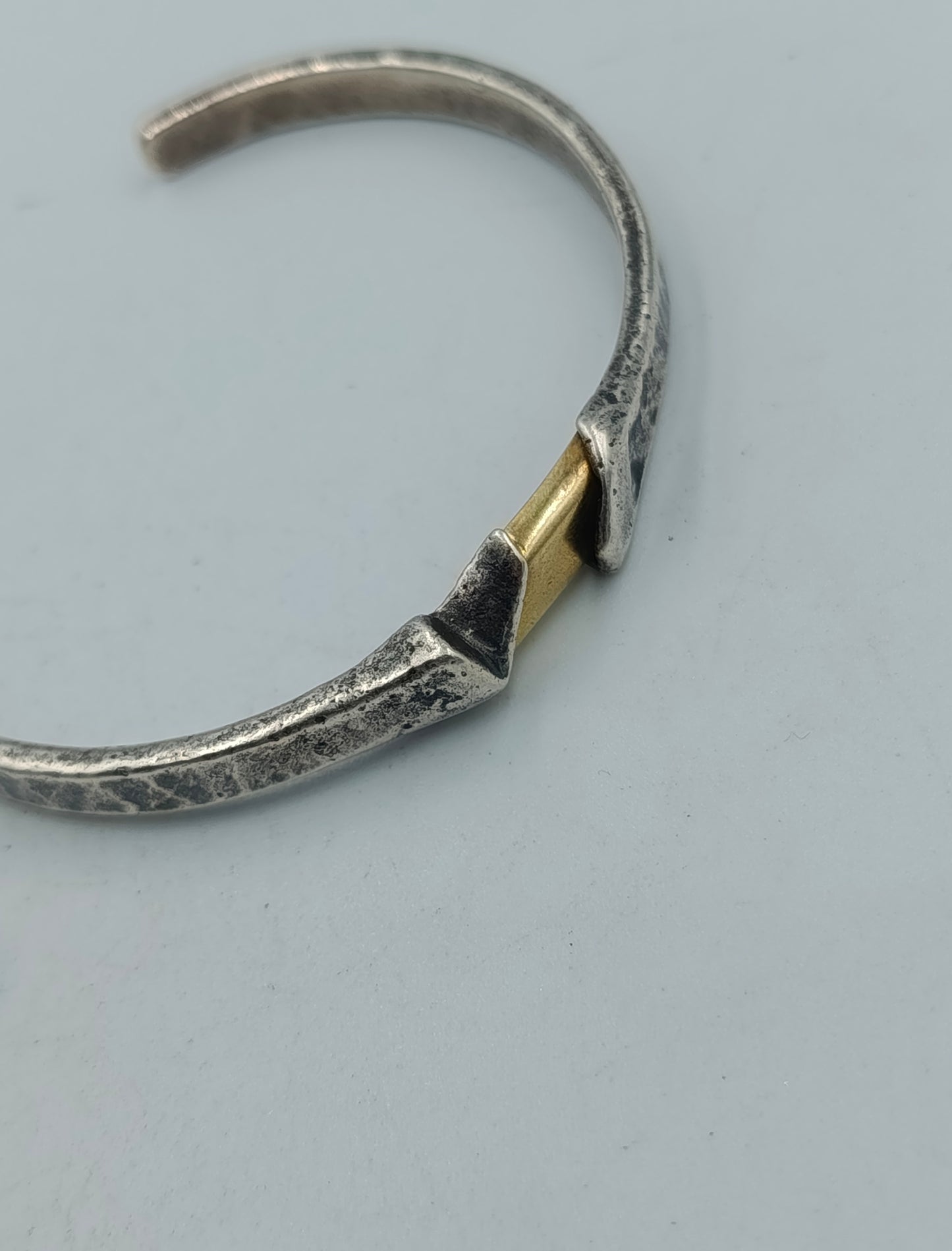 Armreif 925 Silber mit Echtgold-Akzent