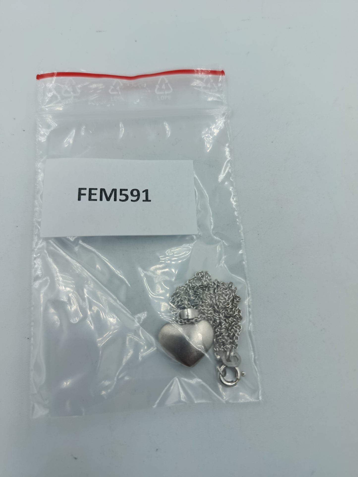 Halskette 925 Silber mit Herzanhänger