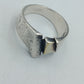 Silberring mit Golddetail