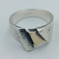 Silberring mit Golddetail