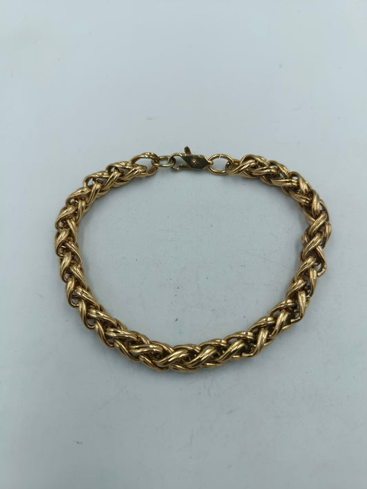 Elegantes vergoldetes Armband mit geflochtener Gliederstruktur  klassisches Design 19 cm