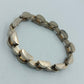 Auffälliges versilbertes Armband mit halbmondförmigen Gliedern  Vintage Stil 20 cm