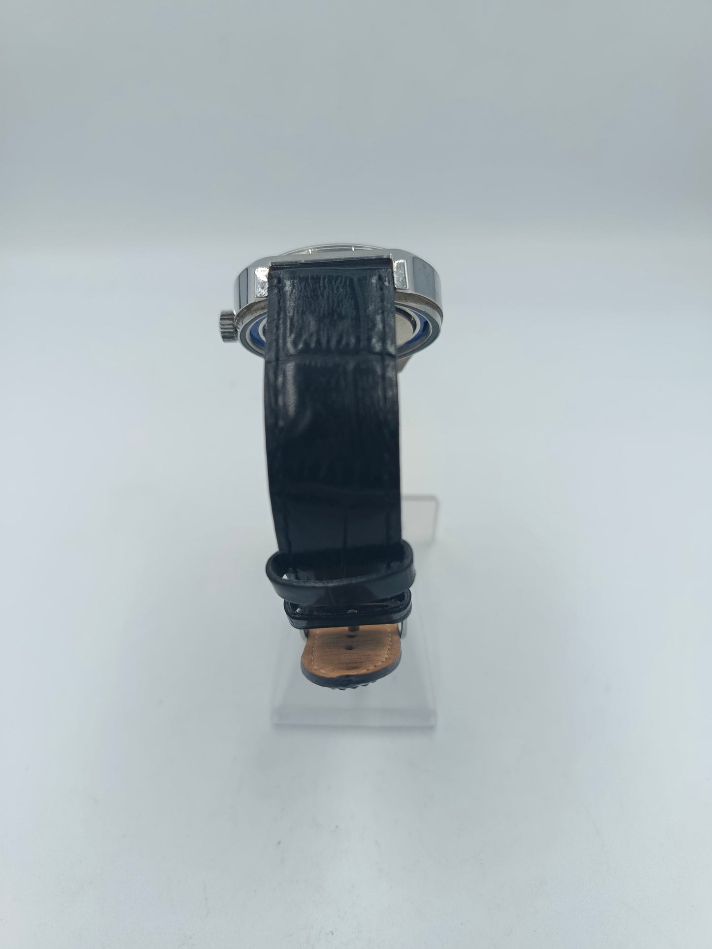 Luxor Automatic Blue Sea Armbanduhr Edelstahl Silber Schwarz Vintage Herren Uhr