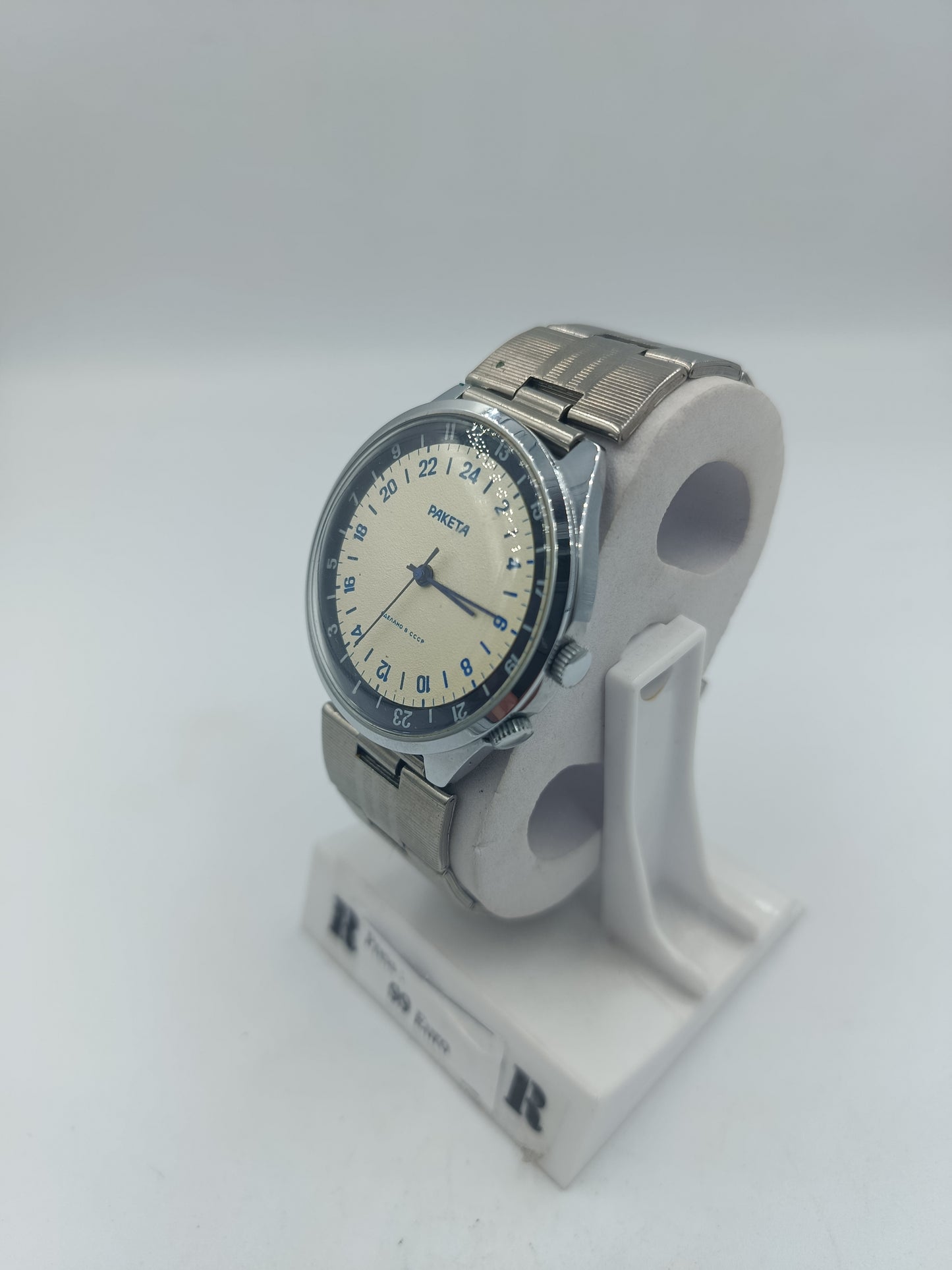 Paketa 24 Stunden Armbanduhr Mechanisch Edelstahl Beige Blau Vintage Herren Uhr