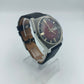 Armbanduhr Eula Automatic 25 Jewels Incabloc Rot Schwarz Edelstahl Vintage