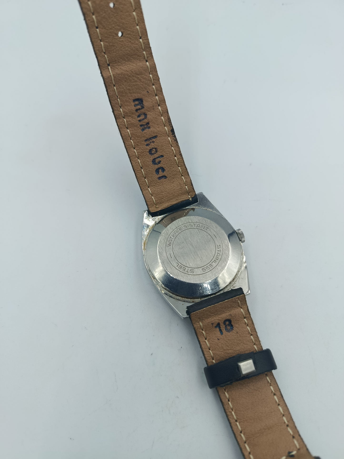 Armbanduhr Eula Automatic 25 Jewels Incabloc Rot Schwarz Edelstahl Vintage