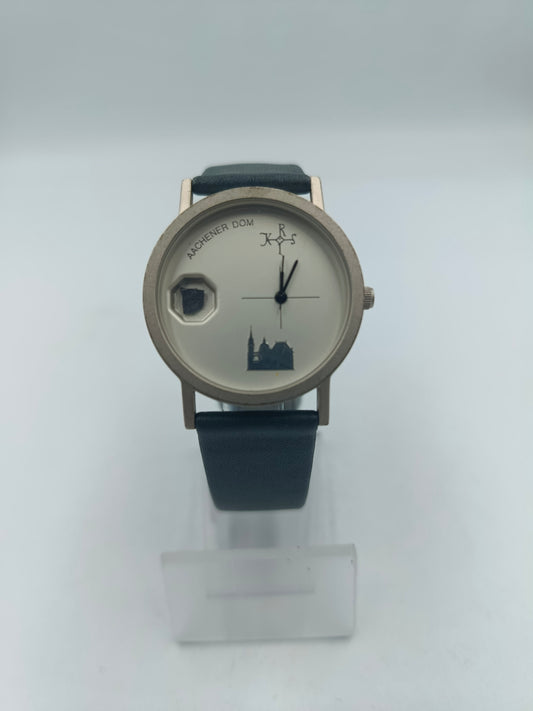 Aachener Dom Armbanduhr Limited Edition Edelstahl Echtleder Quartz