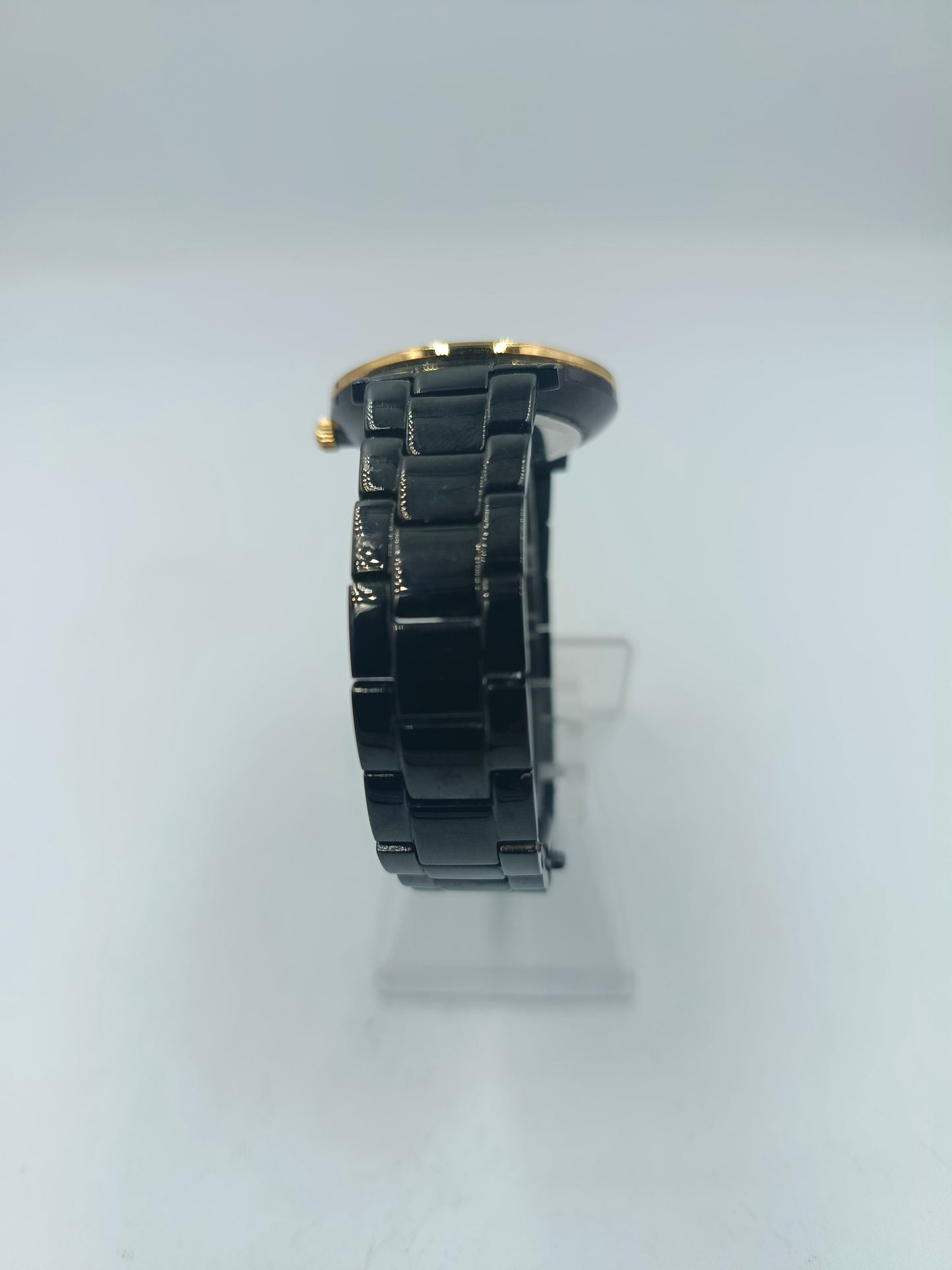 Richter & Söhne Damen Armbanduhr Quartz Schwarz Gold Strassrand Edelstahl