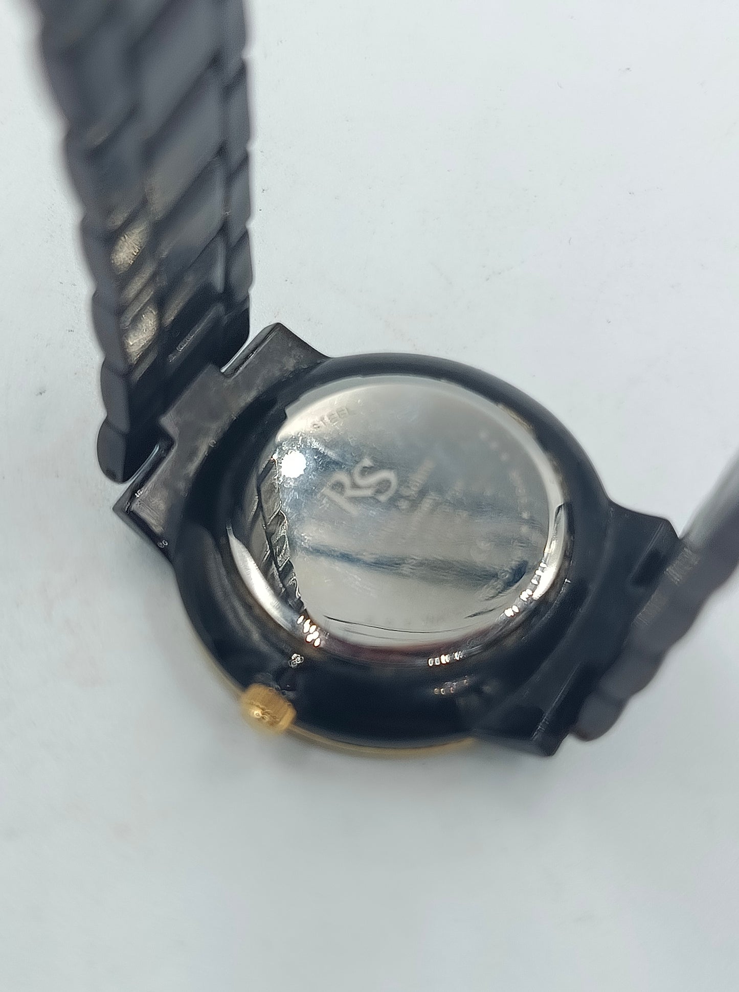 Richter & Söhne Damen Armbanduhr Quartz Schwarz Gold Strassrand Edelstahl