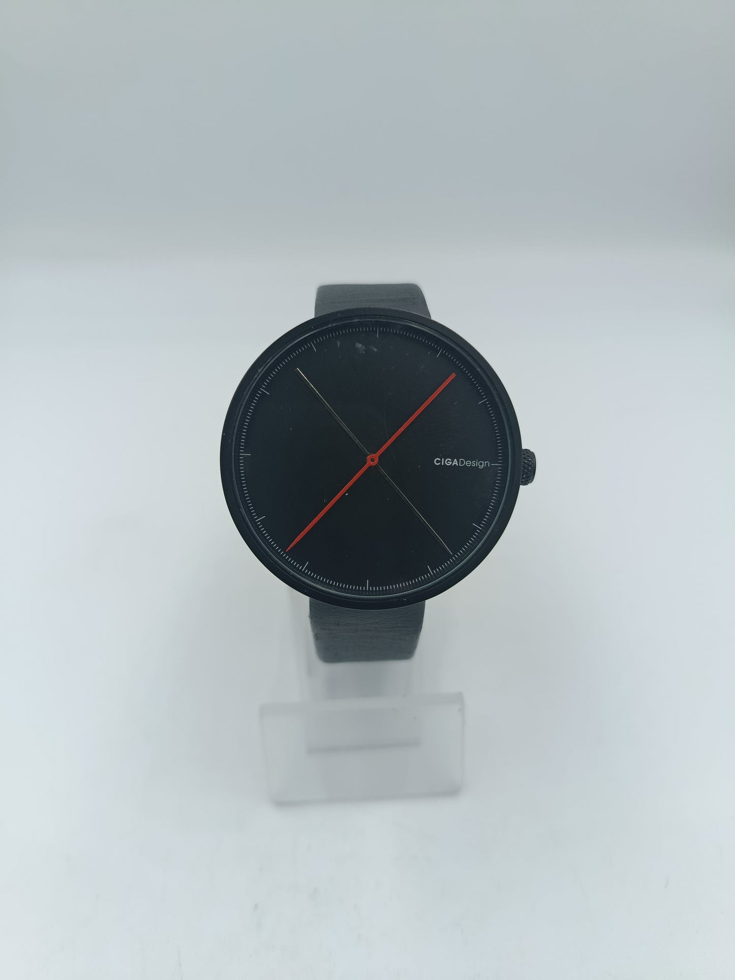 CIGA Design Herren Armbanduhr Quartz Minimal Black Edition Lederarmband