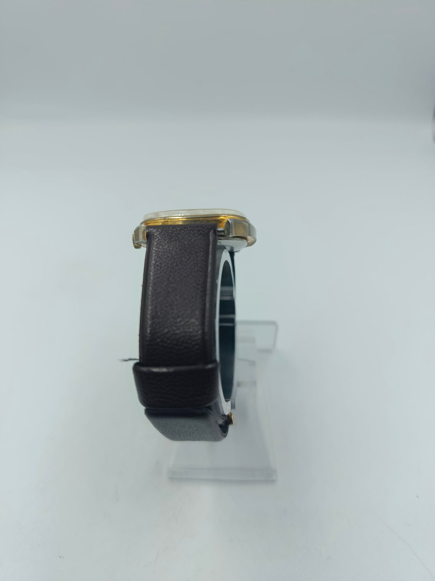 Lucerne Swiss Vintage Armbanduhr Handaufzug Goldton Lederband