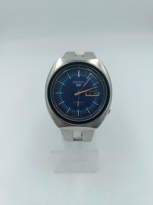 Seiko Sports Automatik 6119-8070 Herren Armbanduhr Blau Edelstahl