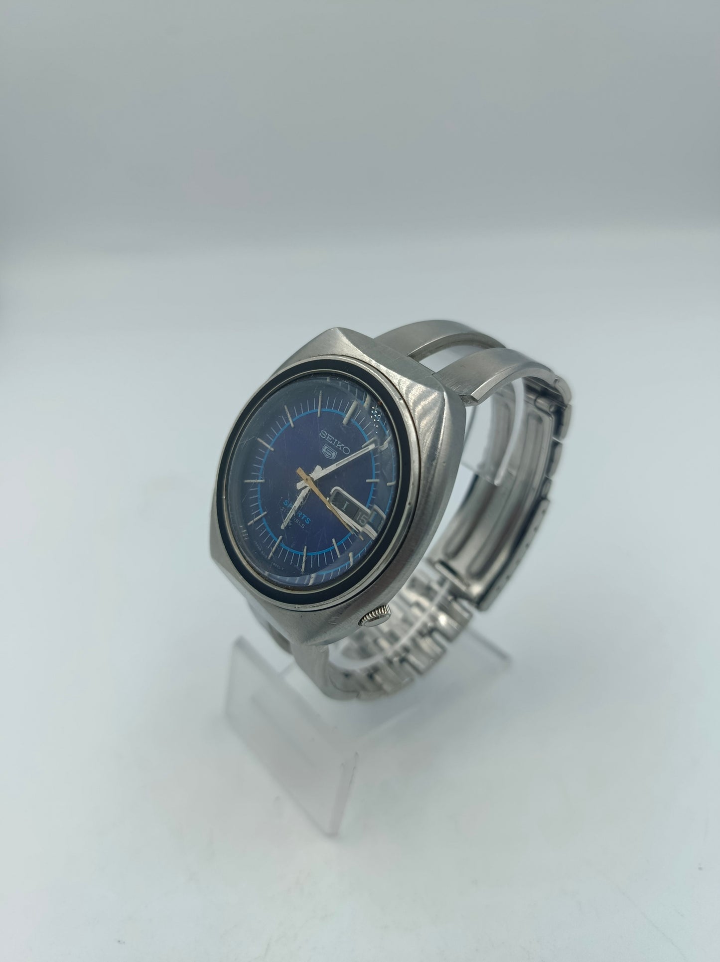Seiko Sports Automatik 6119-8070 Herren Armbanduhr Blau Edelstahl