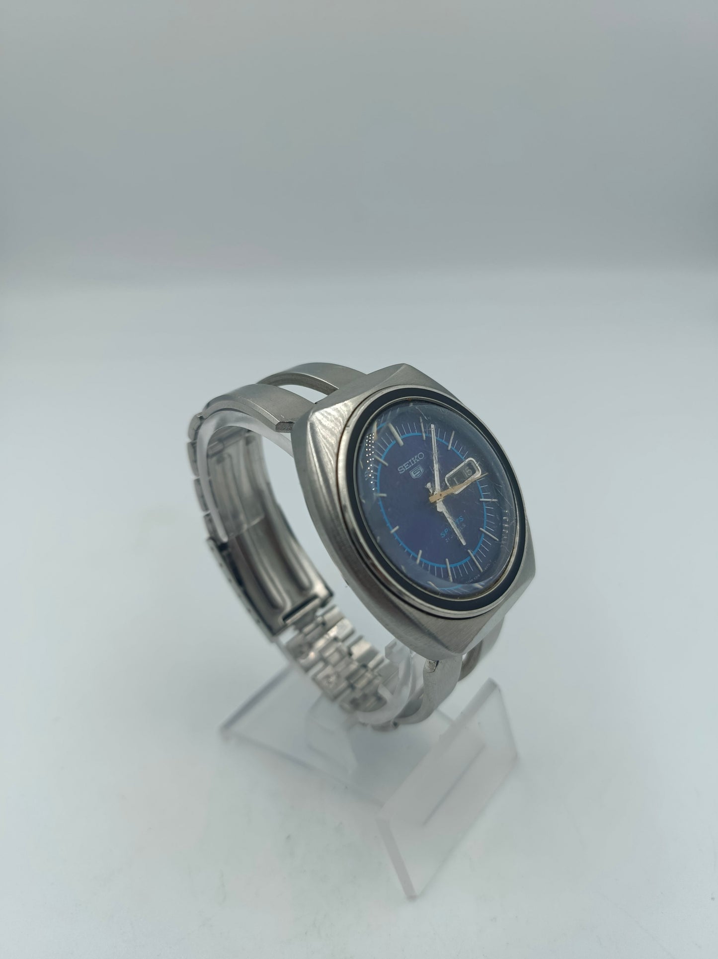 Seiko Sports Automatik 6119-8070 Herren Armbanduhr Blau Edelstahl