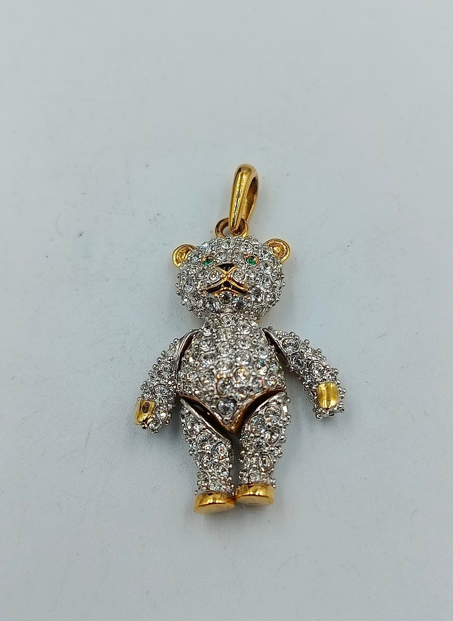 Swarovski Tedibar Schmuckanhänger Bär vergoldet Strass besetzt