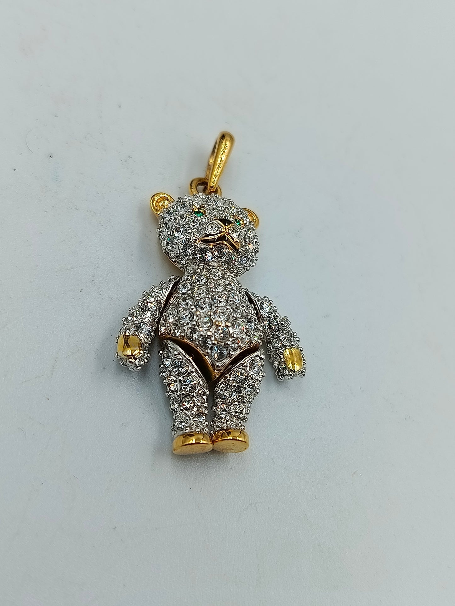 Swarovski Tedibar Schmuckanhänger Bär vergoldet Strass besetzt