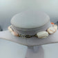 Vintage Muschelkette in Creme Apricot Naturdesign Handarbeit