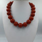 Kräftige Korallenkette in kräftigem Rot mit Silberverschluss