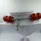 Kräftige Korallenkette in kräftigem Rot mit Silberverschluss
