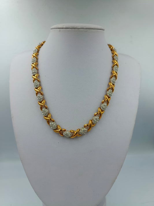 Swarovski Halskette in Goldoptik mit Kristallbesatz