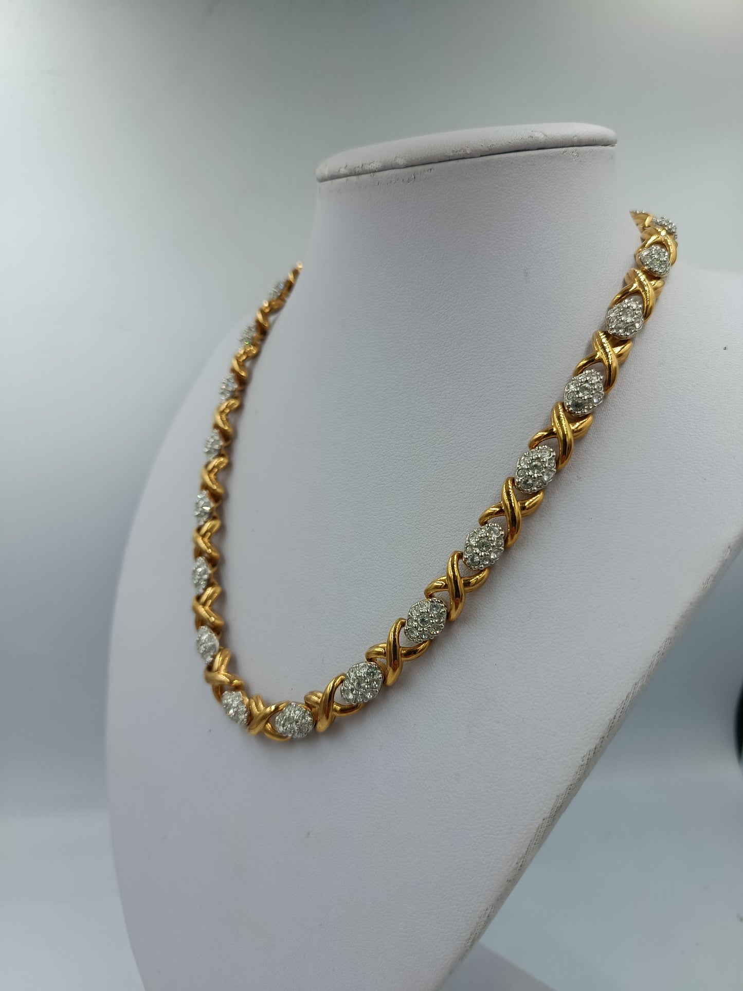 Swarovski Halskette in Goldoptik mit Kristallbesatz