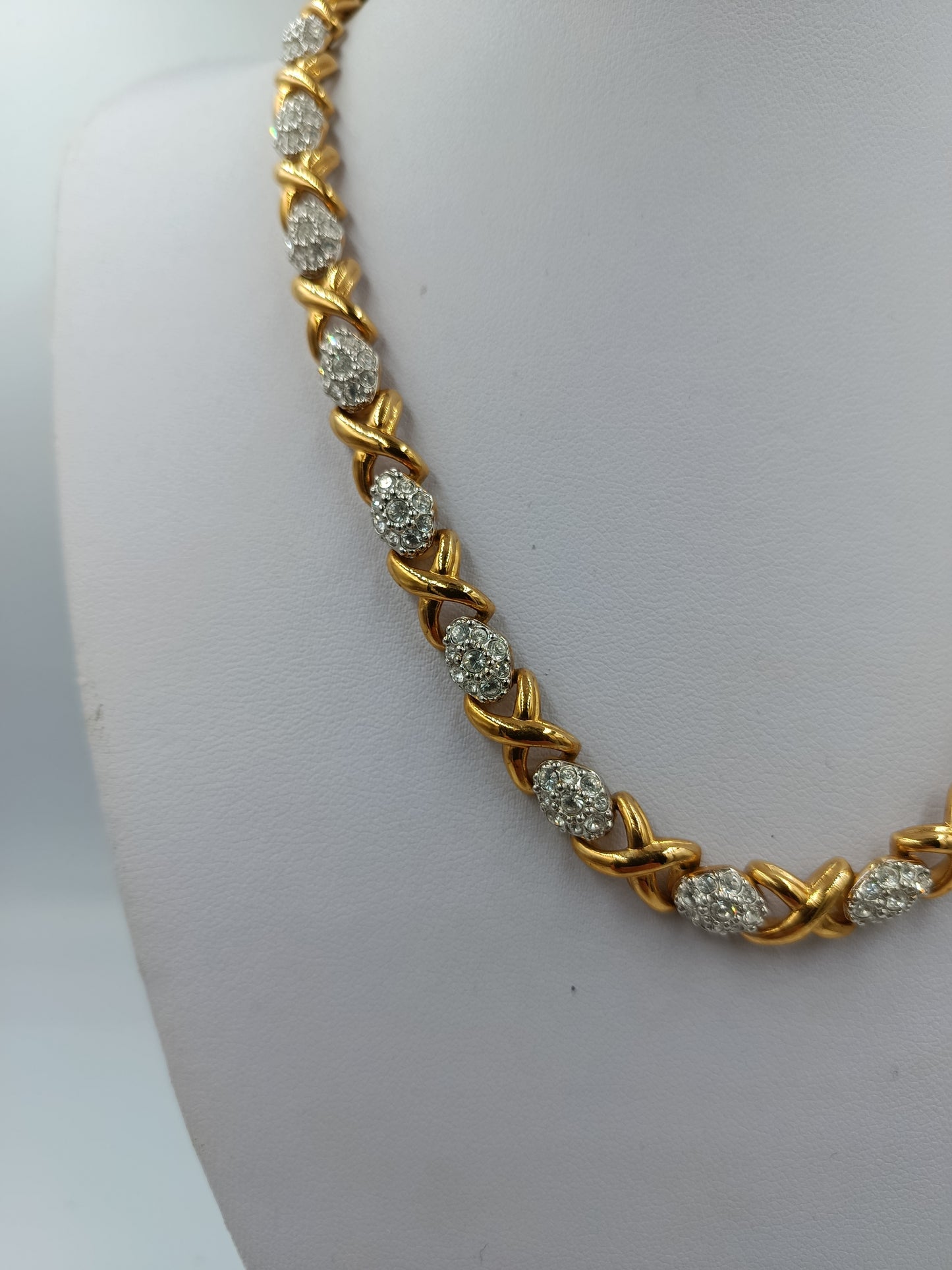 Swarovski Halskette in Goldoptik mit Kristallbesatz