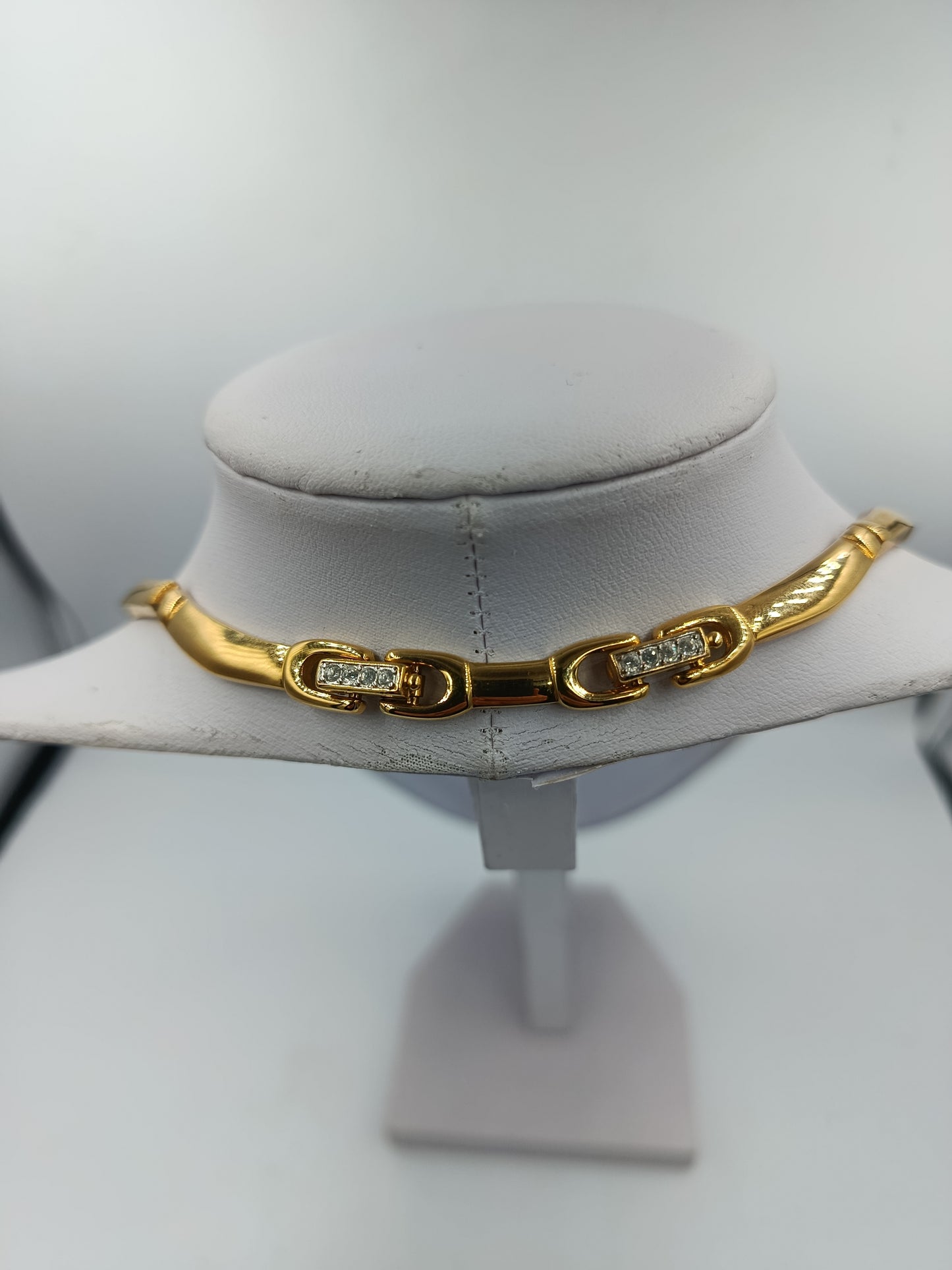 Swarovski Goldfarben Kristall Collier mit funkelnden Elementen