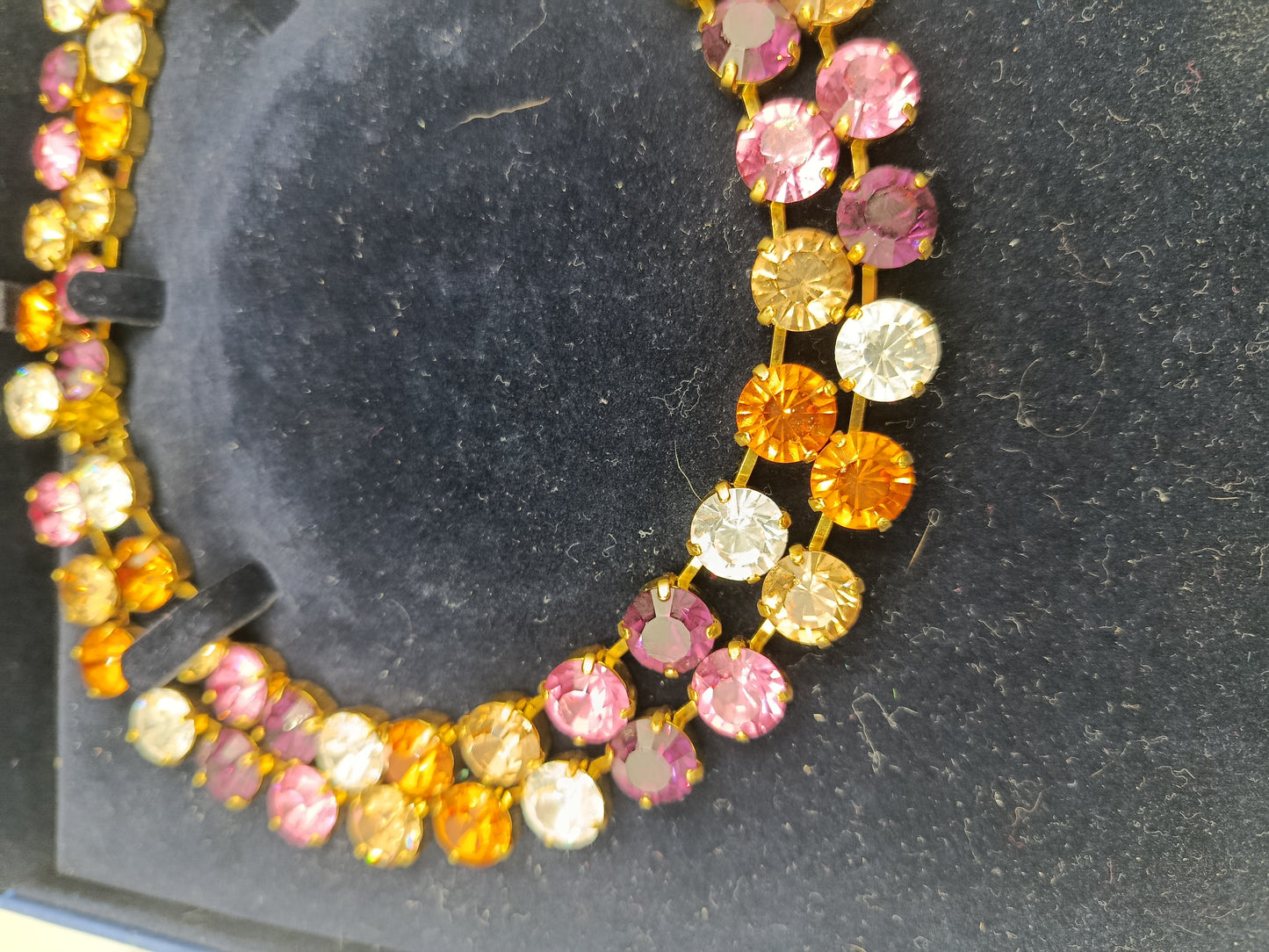 Swarovski Glitzer Kristall Collier in Goldoptik