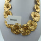 Opulente Statement Kette in Goldblüten Design