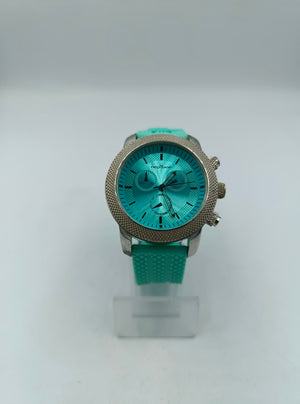 Neptune Armbanduhr Türkis Silber Sportlich Modern Herren