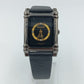 Omax Armbanduhr Schwarz Gold Rechteckig Lederband Elegant